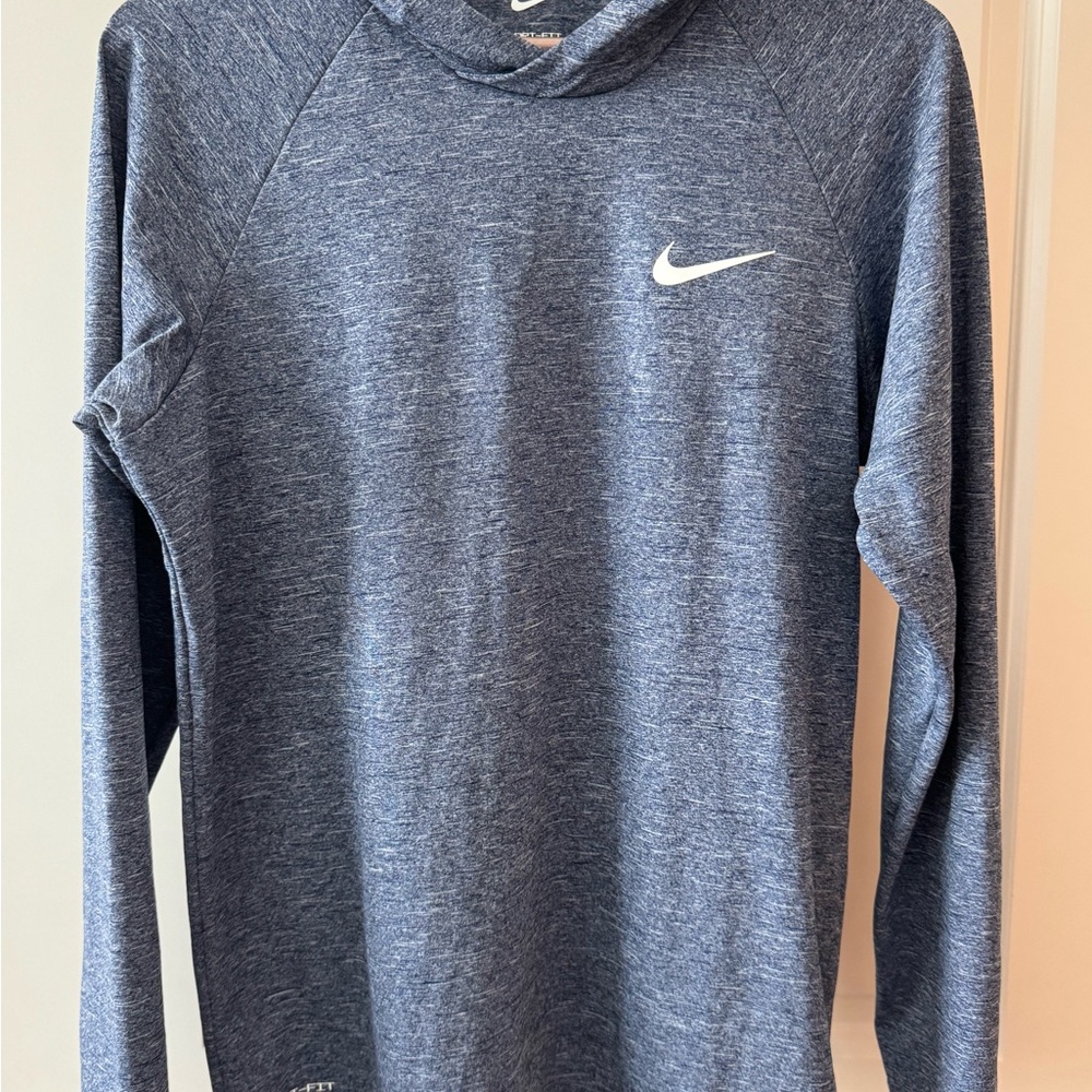Nike Swim Dri-Fit Men’s L/S Hoodie - Blue Heather UPF 40+